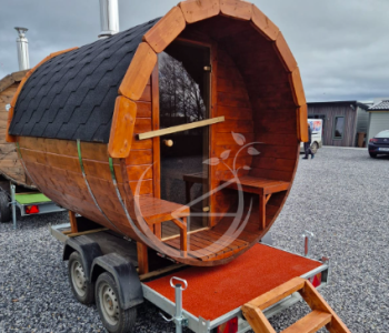 Luxury Barrel Sauna 2.4m on Trailer